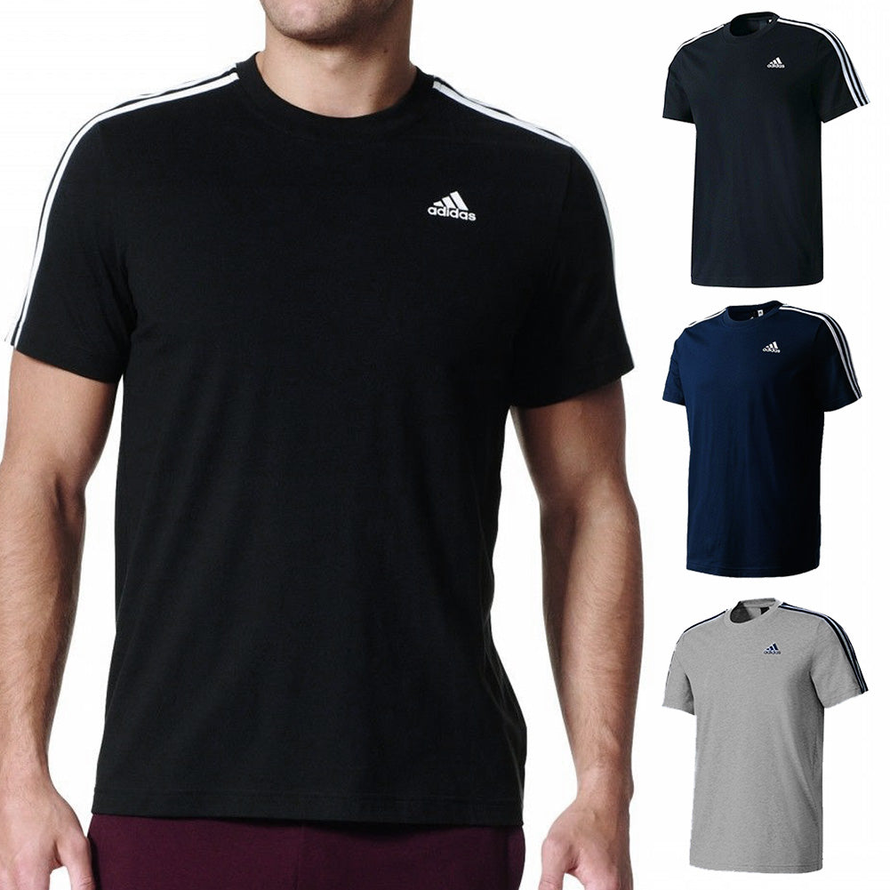 Adidas Men's Short Sleeve Linear 3 Stripe Essential T-Shirt