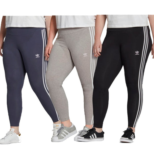 Adidas Women's Leggings Adicolor Classic Three Stripe Plus Size Active Bottoms