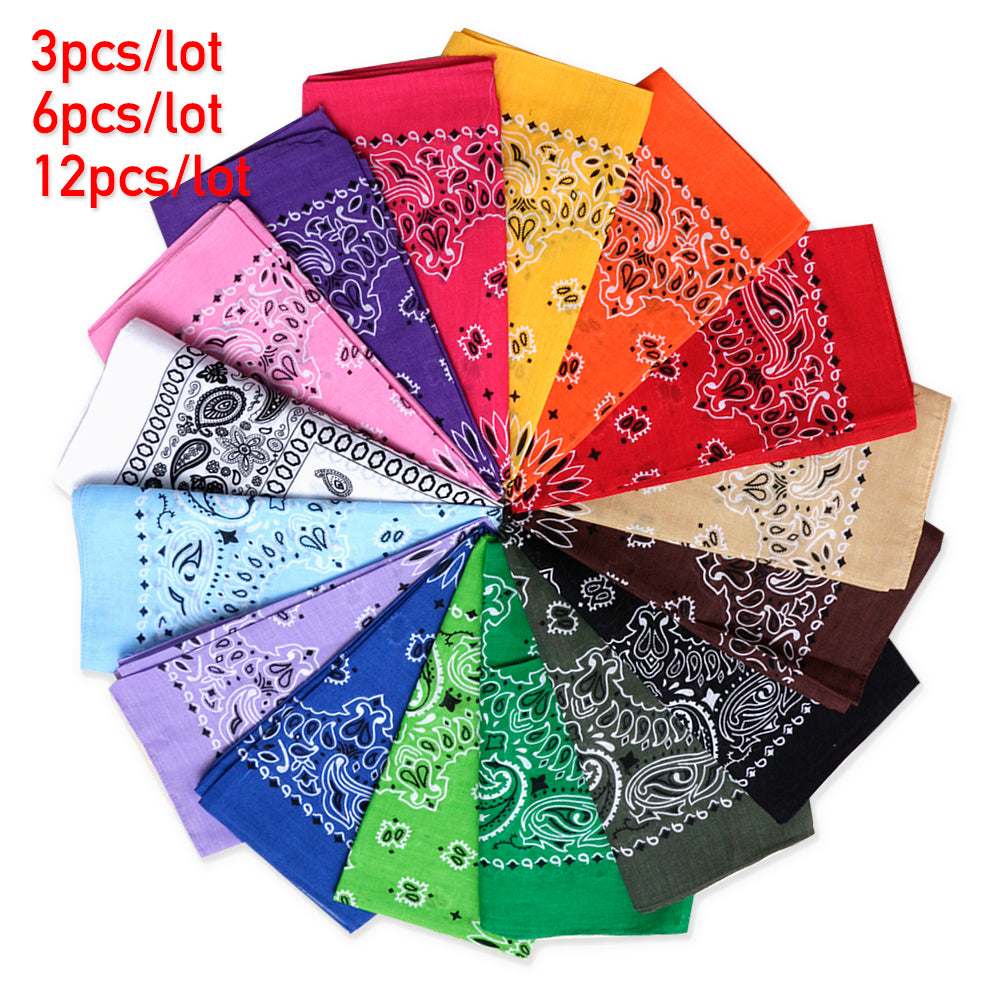 Bandana Face Mask Cover Head Wrap Scarf 100% Cotton Paisley 3 to 12 PCS