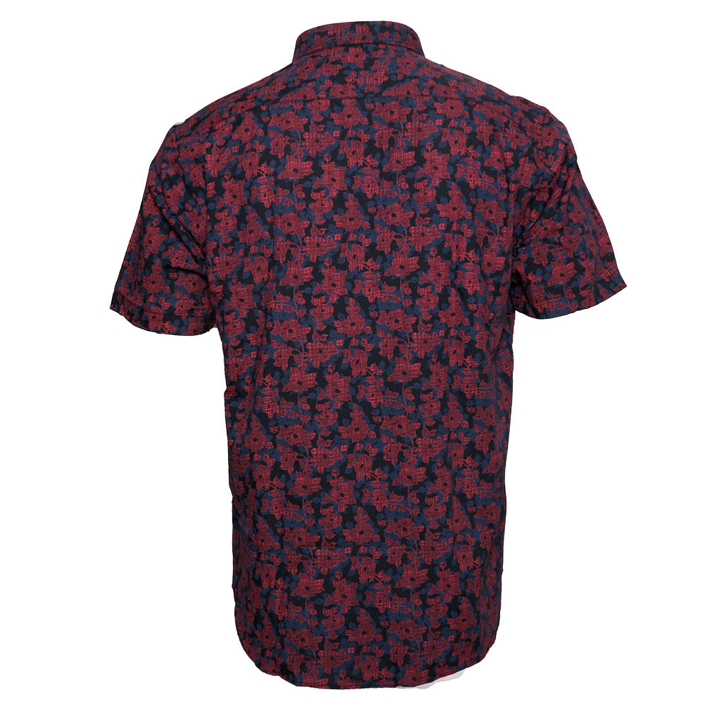 Navy Burgundy Flower
