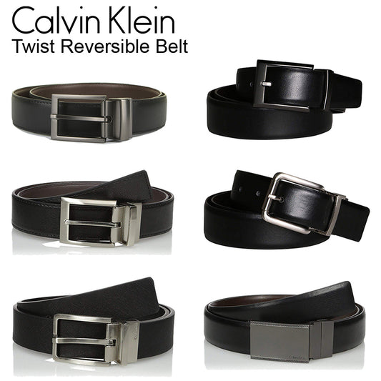 Calvin Klein Men's Genuine Leather Twist Reversible Belt