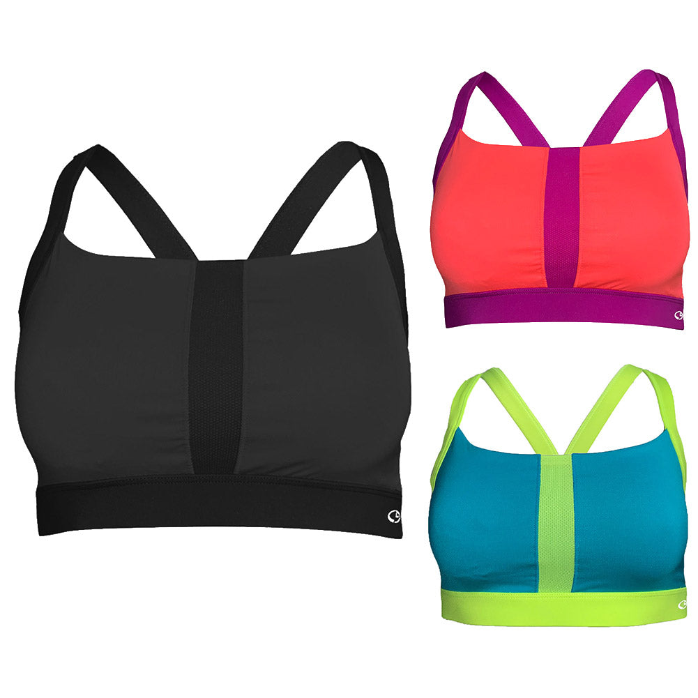 Champion Women's C9 Mesh Inset Strappy Square Neck Sports Bra