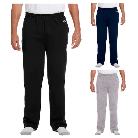 Champion Men's Sweatpants EcoSmart Open-Bottom Casual Relaxed Elastic Waist P800