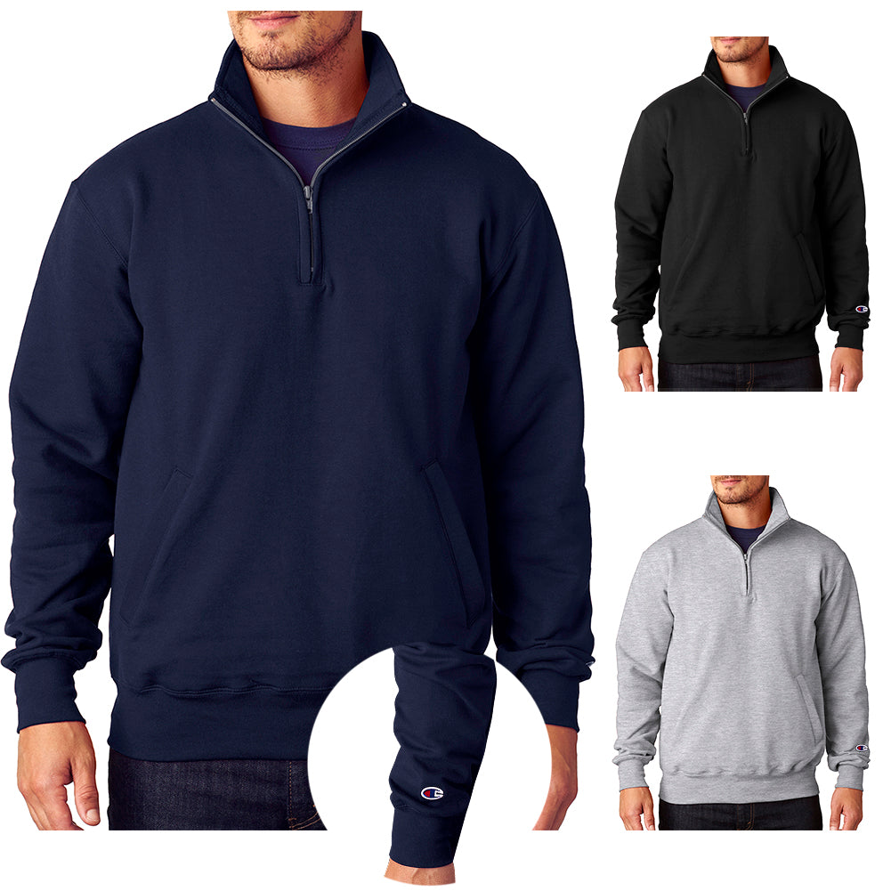Champion Mens Hoodie Eco 9 oz 1/4 Zip Fitness Athletic Hooded Sweatshirt S400