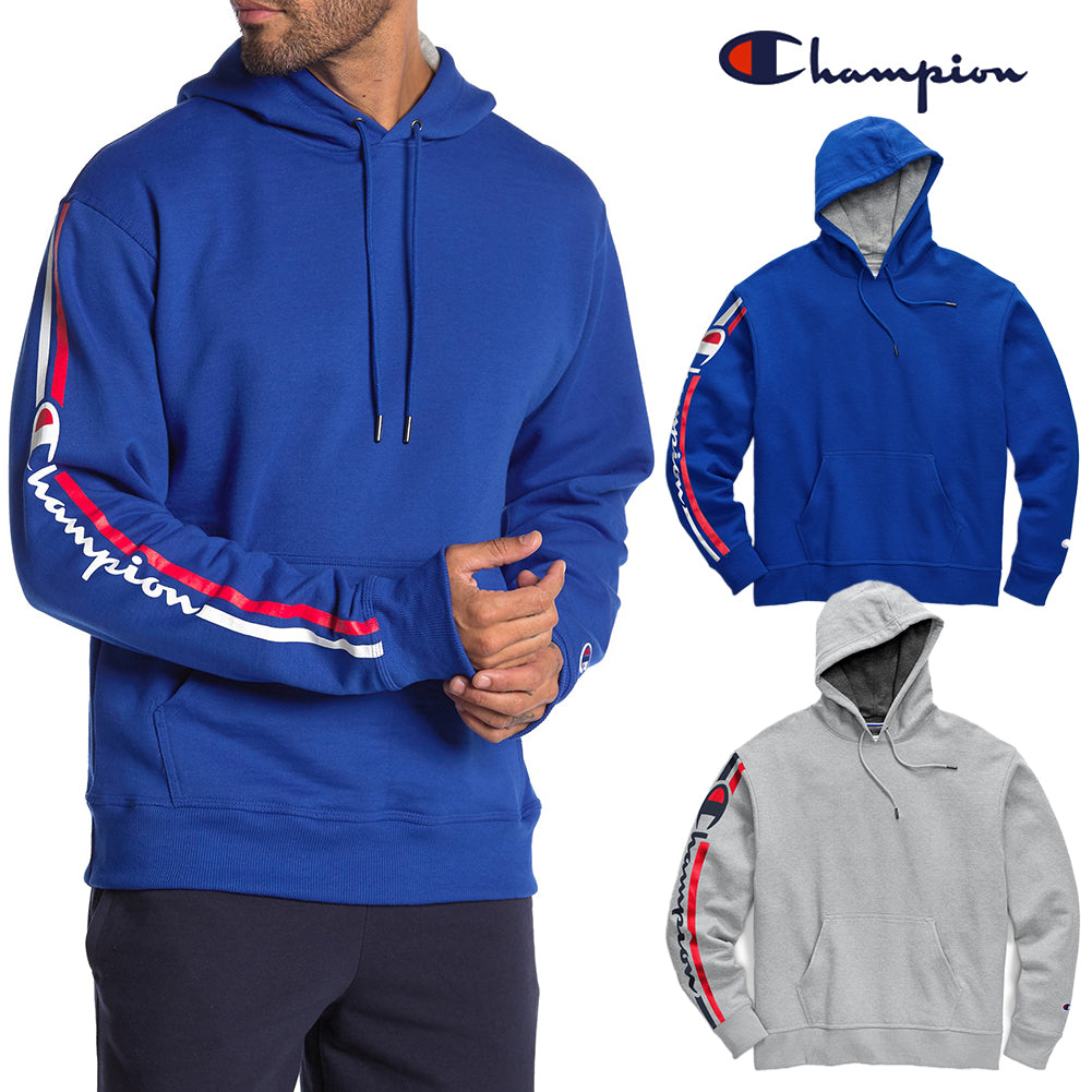 Champion Men's GF89H-Y07975 PowerBlend Fleece Vertical Logo Pullover Hoodie XL