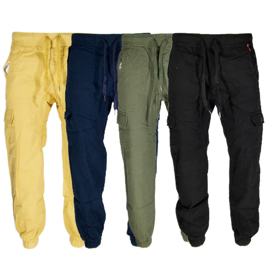 Men's Cargo Pants Relaxed Waist Straight Leg Drawstring Waist Casual Pants