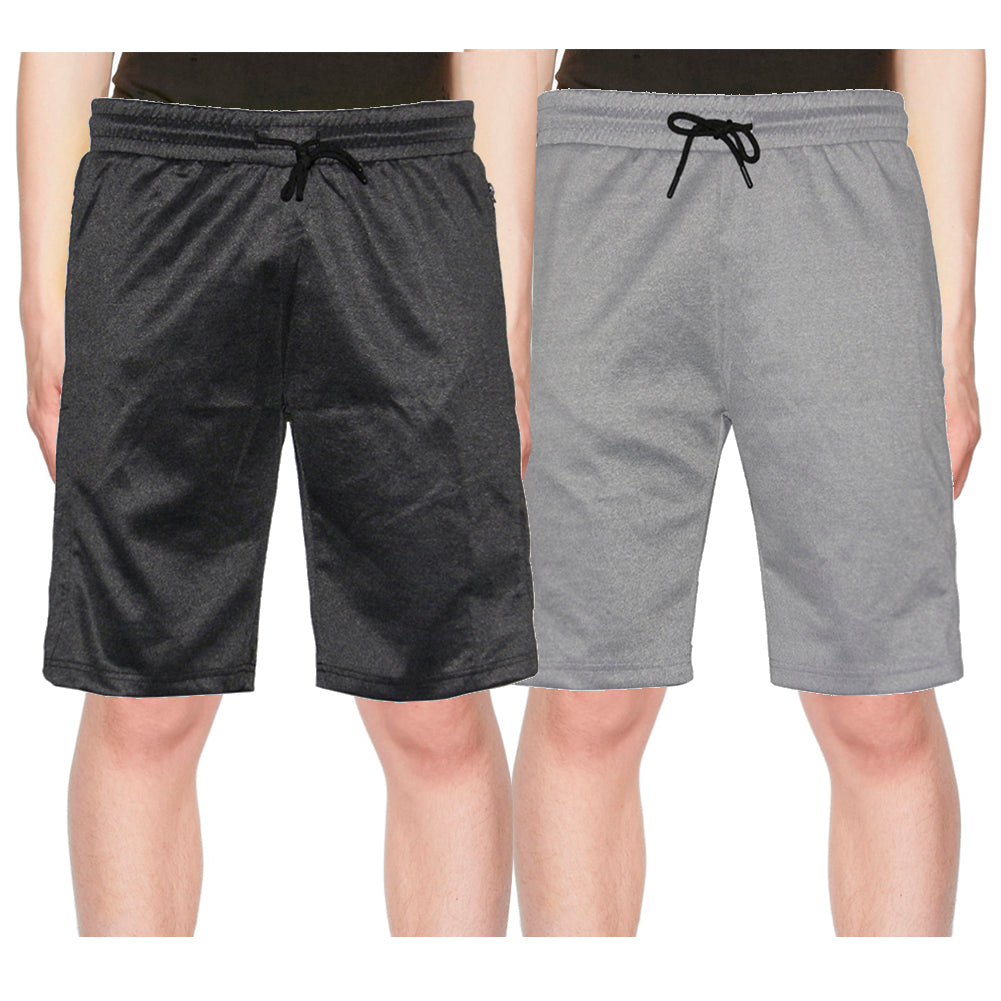 Men's Shorts Athletic Gym Workout Active Fitness Zip Pockets Drawstring Shorts