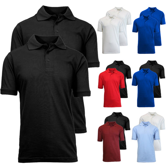 DBFL Oscar Sport Men's 2 Pack Short Sleeve Mesh Polo Shirt