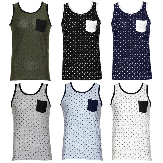 Men's Tank Top Athletic Fitness Casual AOP Pattern Athletic Sleeveless T-Shirt