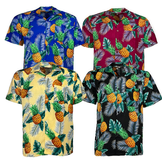 Men's Hawaiian Shirt Print Style Button Down Summer Beach Short Sleeve T-Shirt