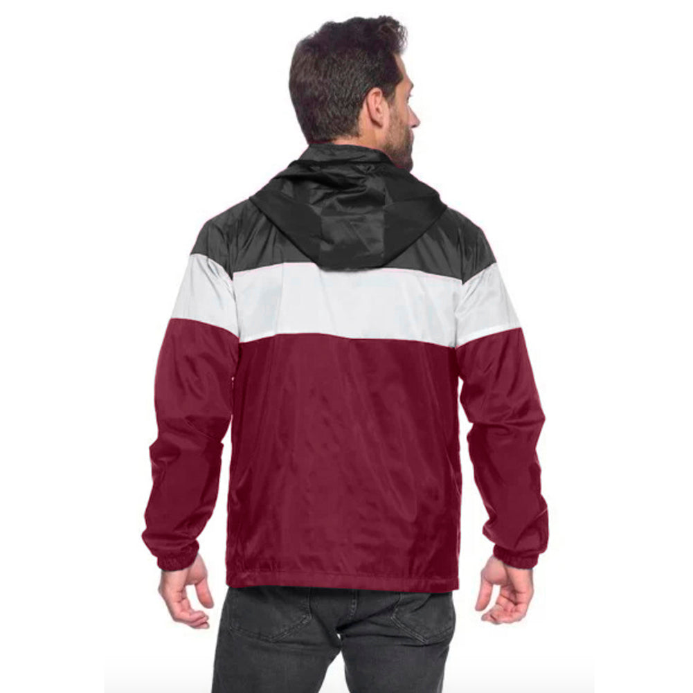 Burgundy, White and Black