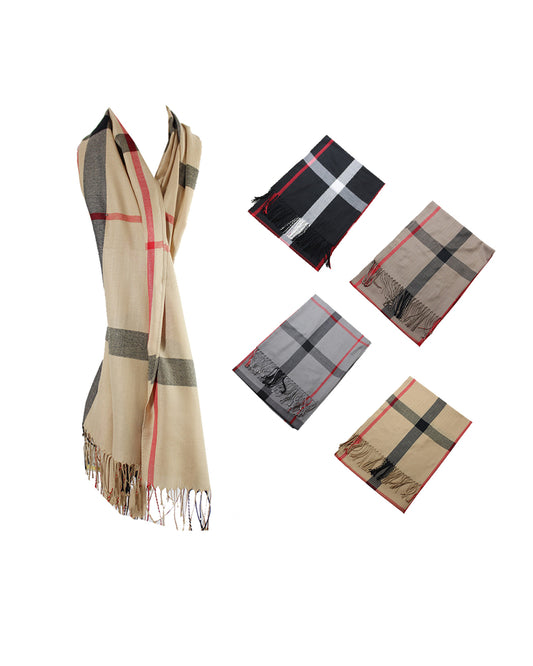 DBFL1 Women's Large Soft Fringed Ends Scarf 4 Colors