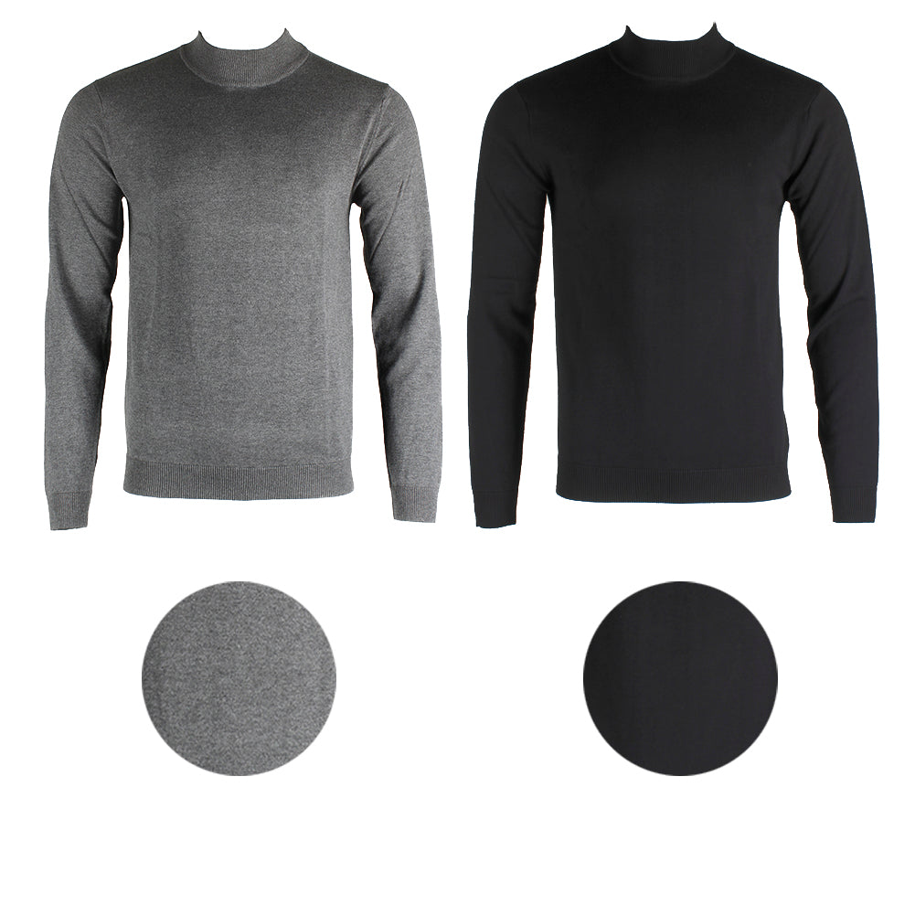 Daniel K Men's Long Sleeve Mock Neck Cotton Blend Pullover Sweater