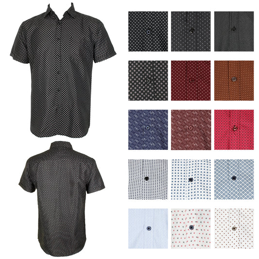 Daniel K Men's Short Sleeve Printed Rayon Button Down Shirt
