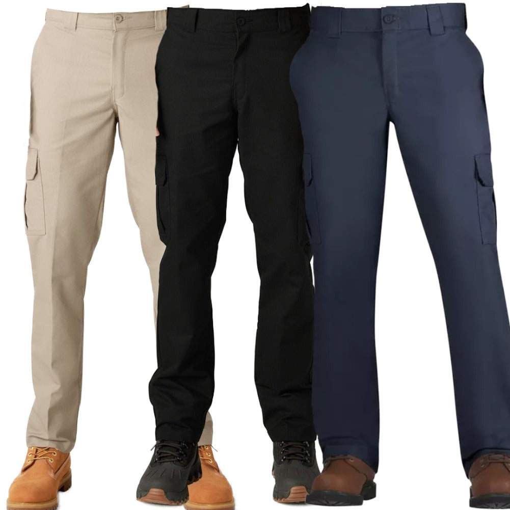 Dickies Men's Pants Slim Fit Straight Leg Flex Fabric Cargo Pocket Work Pants