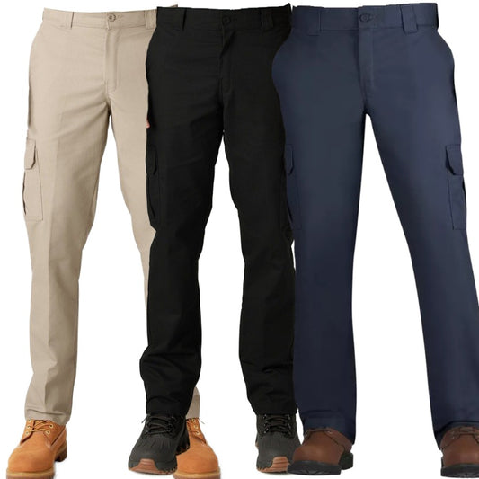 Dickies Men's Pants Slim Fit Straight Leg Flex Fabric Cargo Pocket Work Pants
