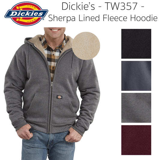 Dickies Men's TW357 Sherpa Lined Fleece Zip Up Hoodie