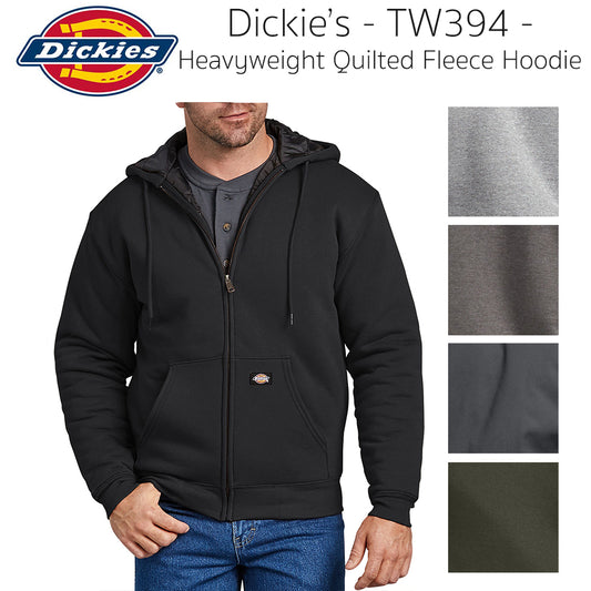 Dickies Men's TW394 Heavyweight Quilted Fleece Zip Up Hoodie