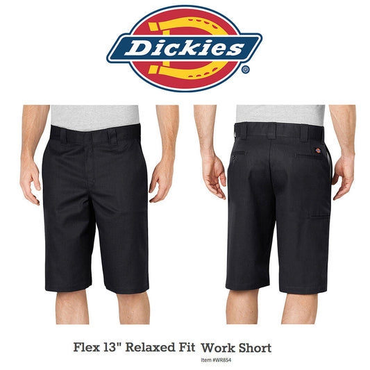 Dickies Men's 13" WR854 Relaxed Fit Flex Black Work Shorts