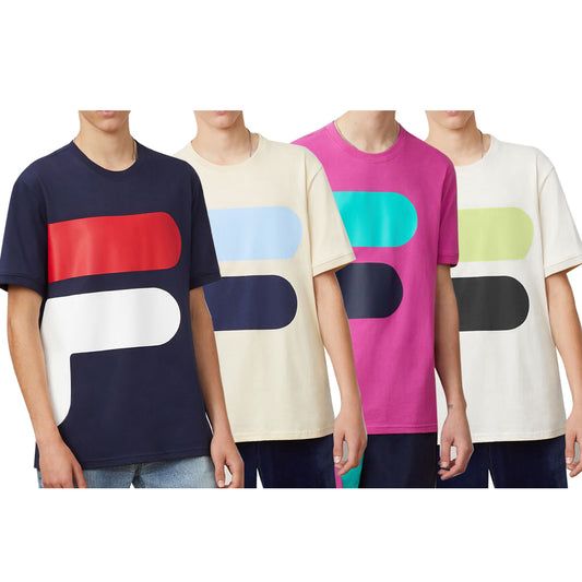 Fila Men's T-Shirt Alvan Jersey F Logo Short Sleeve Crew Neck Athletic Gym Shirt