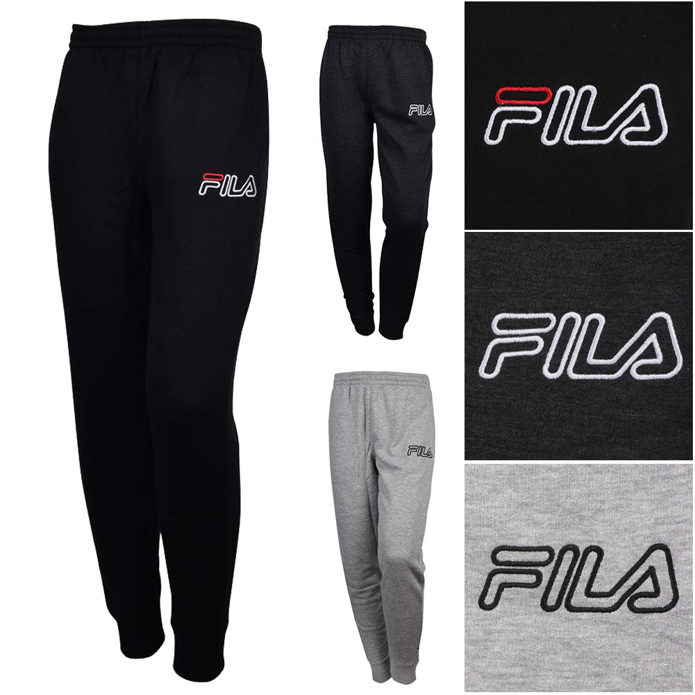 Fila Men's Outlined Embroidered Logo Athletic Gym Jogger Sweatpants