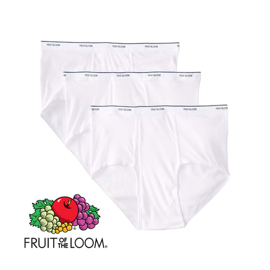 Fruit Of The Loom Men's 3 Pack Tag Free Full Cut Cotton Briefs