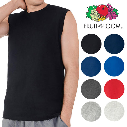 Fruit Of The Loom Men's Sleeveless Crew Neck Cotton Comfort Muscle Tee