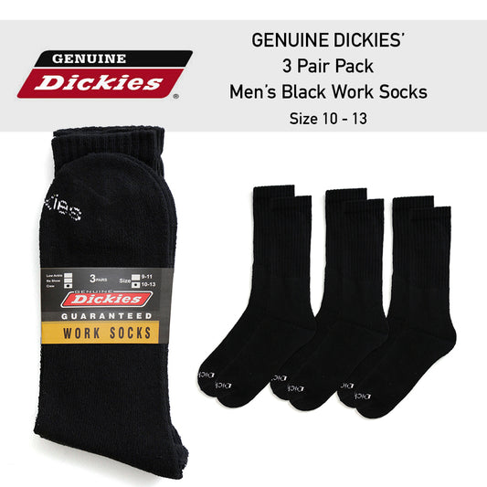 Genuine Dickies Men's 3 Pack Indutrial Strength Extra Thick Crew Socks