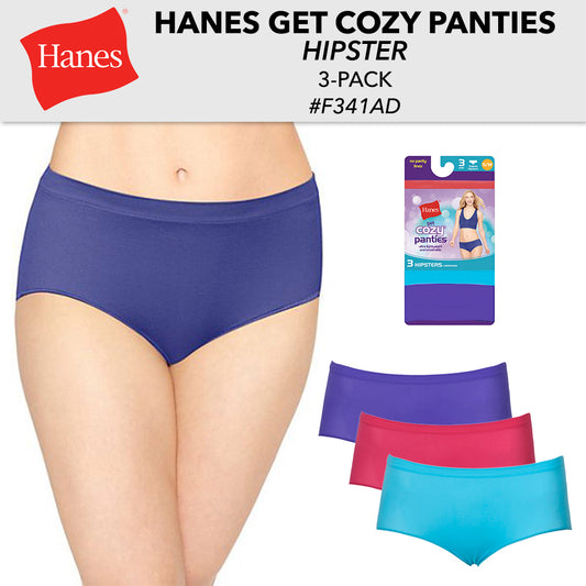 Hanes Ladies 3 Pack Tagless Lightweight and Breathable Hipsters