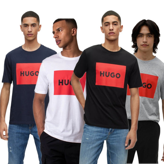 Hugo Boss Men's T-Shirt Box Logo Print Short Sleeve Casual Crewneck Shirt