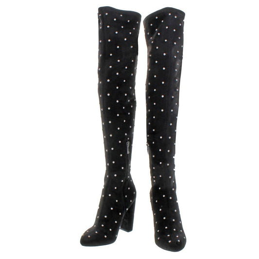 Jessica Simpson Women's Bressy Studded Microsuede Over The Knee Fashion Boots