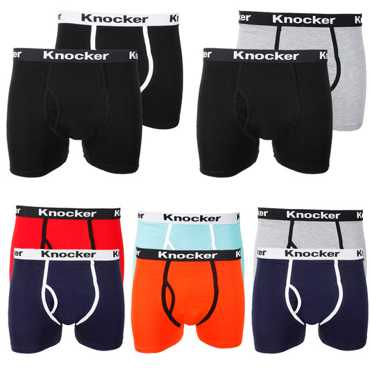 Knockers Men's 2 Pack Cotton Spandex Boxer Briefs