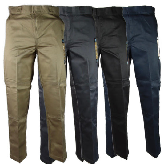 Men's Pants Straight Leg Flat Front Business Formal Work Trousers Dress Slacks