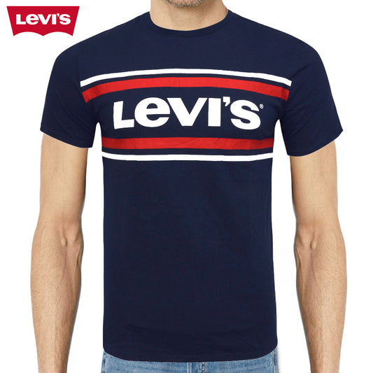 Levis Men's Short Sleeve 4 Stripes Graphic Print Logo Crew Neck T Shirt