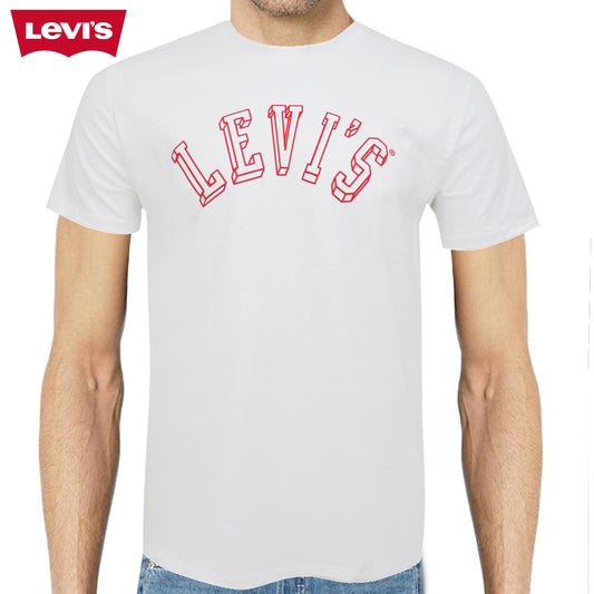 Levis Men's Short Sleeve Cubic Printed Logo Crew Neck T Shirt