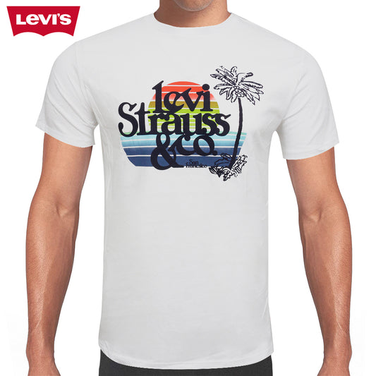 Levis Men's Short Sleeve Levi Strauss & Co Sunset Graphic Crew Neck T Shirt