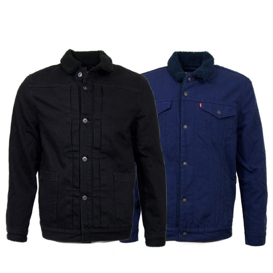 Levi's Mens Sherpa Jacket Type II Trucker Button Up Lined Insulated Coat
