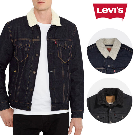 Levis Men's 16365 Sherpa Lined Denim Trucker Jean Jacket