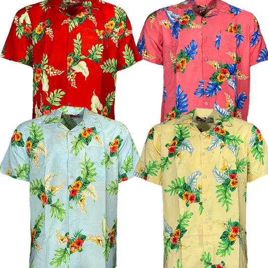 Men's T-Shirt Print Style Summer Beach Button Down Short Sleeve Hawaiian Shirt