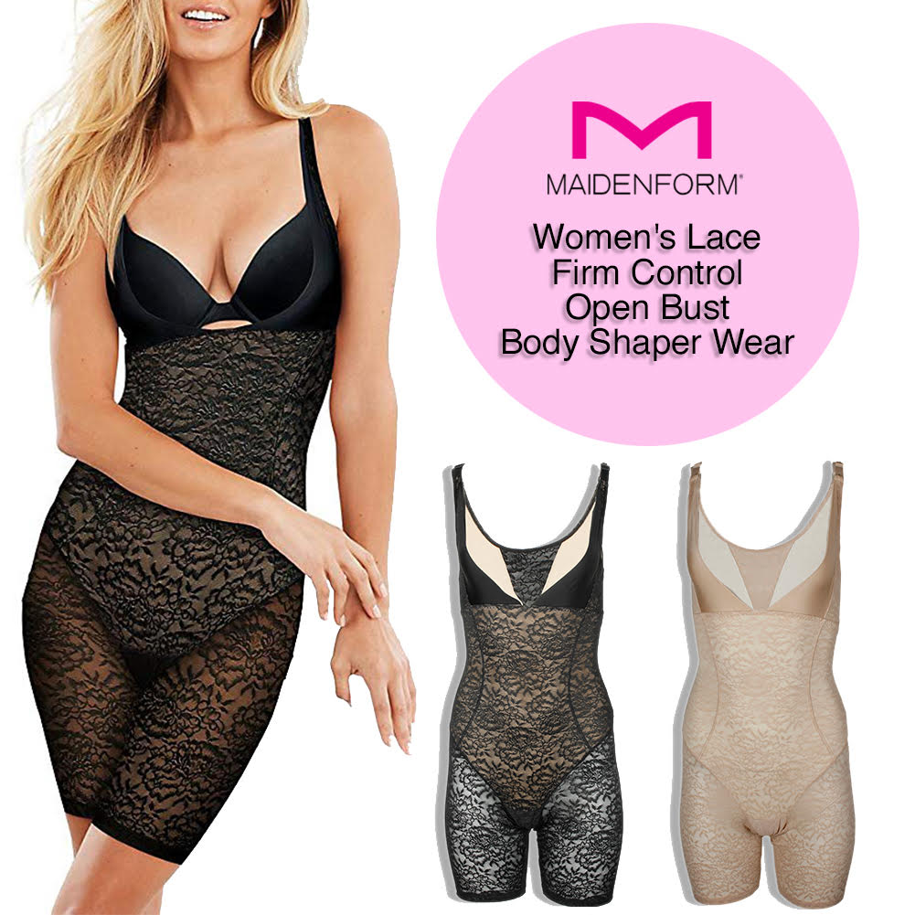 Maidenform Women's Lace Firm Control Open Bust Body Shaper Wear