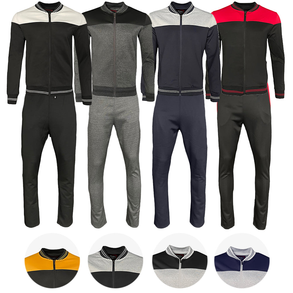 Men's Tracksuit Set Two Piece Athletic Jogger Pants Full Zip Long Sleeve Top