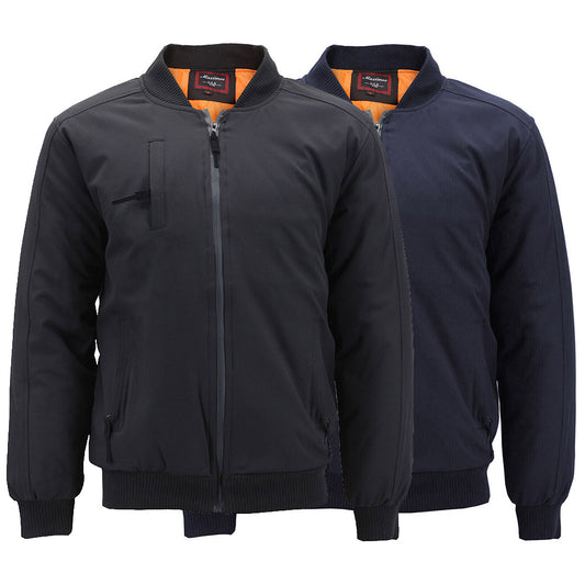 Mens Industrial Bomber Jacket Multi Pocket Quilted Water Resistant Coat