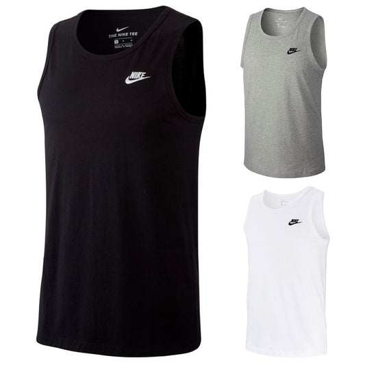 Nike Men's Tank Top Embroidered Logo & Swoosh Muscle Tee Cotton Tagless T-Shirt