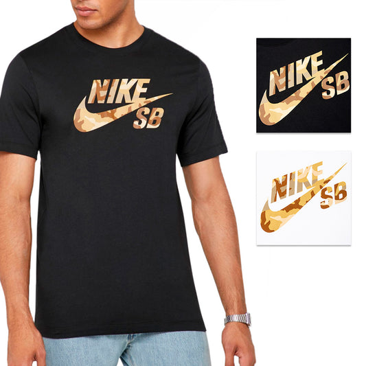 Nike Men's Active Wear Short Sleeve Camouflage Print SB Logo Skate T Shirt