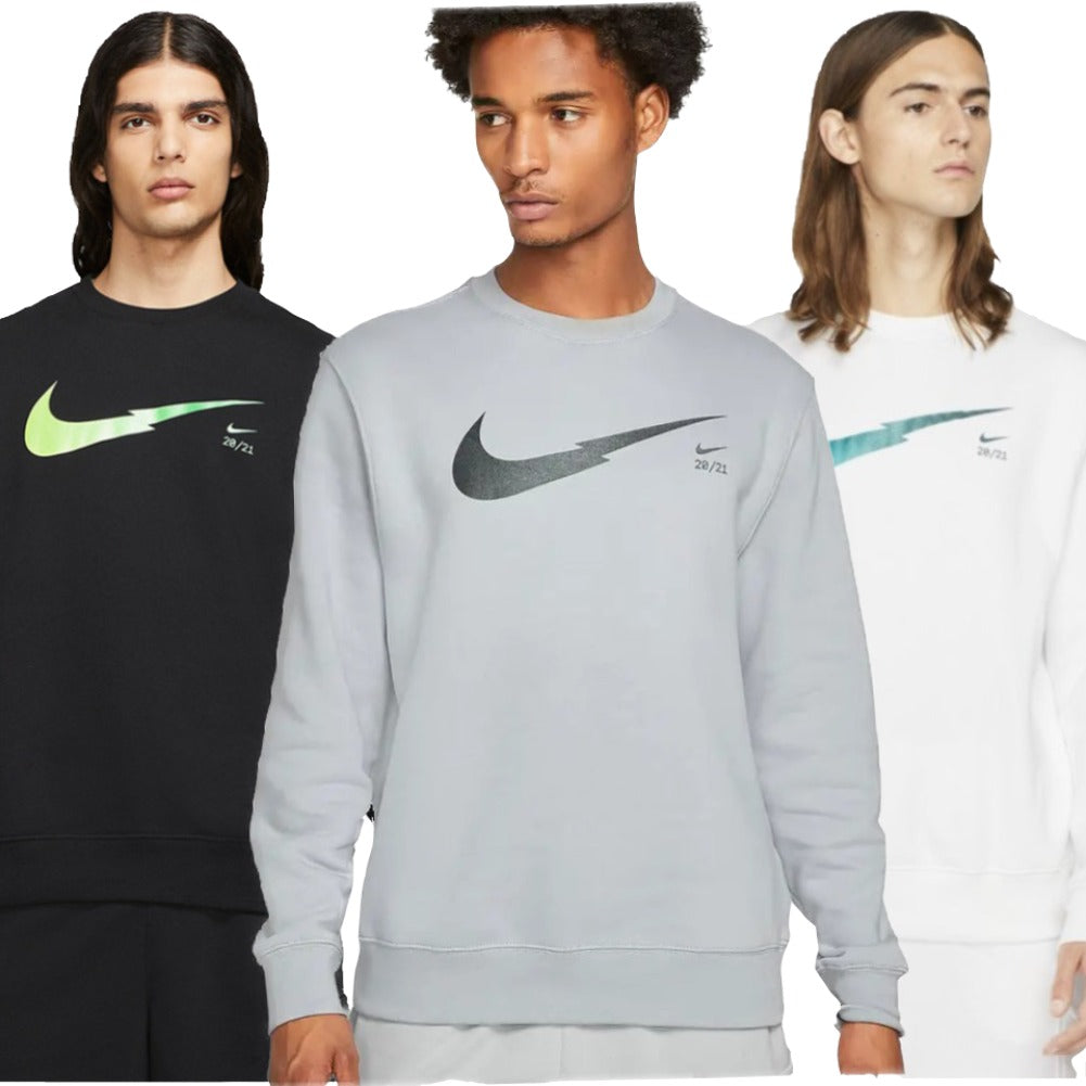 Nike Men's Sweatshirt Zigzag Logo French Terry Long Sleeve Pullover Sweater Top