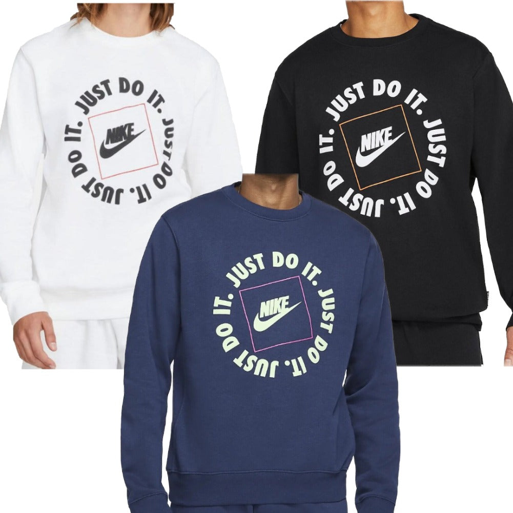 Nike Men's Sweatshirt Just Do It Pullover Athletic Long Sleeve Athletic Sweater