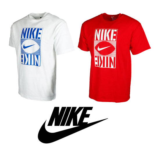 Nike Men's Short Sleeve Football Print Square Logo Athletic T Shirt