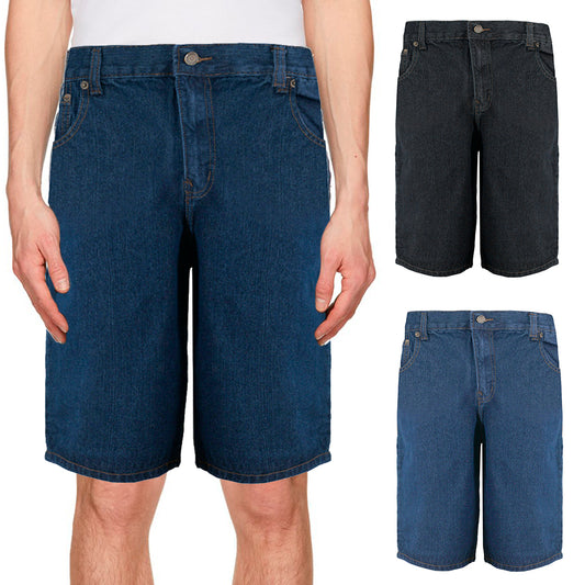 Men's Jean Shorts Regular Fit Cotton Flat Front Basic Classic Denim Shorts