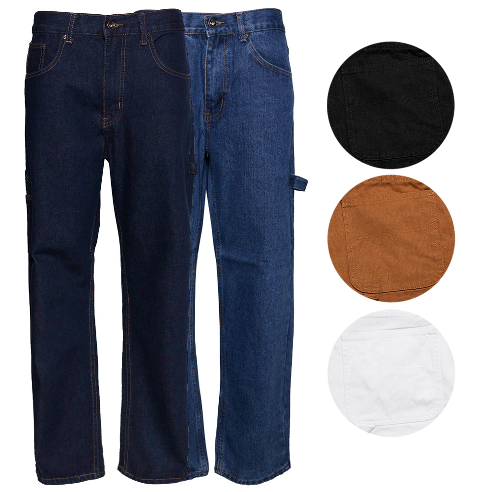 Mens Denim Jeans Pants Premium Cotton Straight Leg Regular Fit Style CA8929