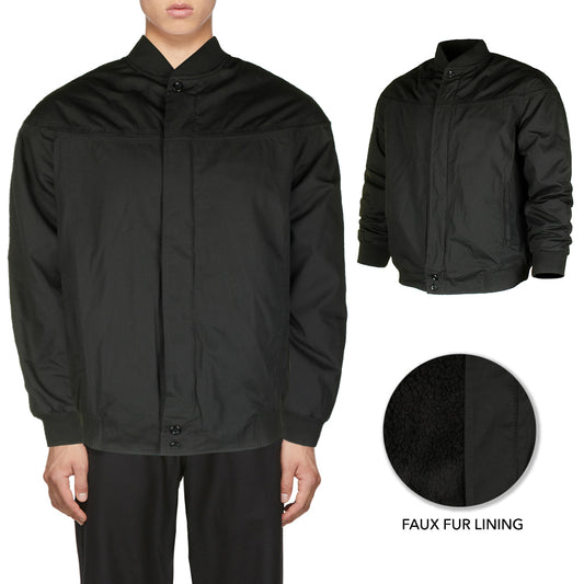 Oscar Sports Men's Sherpa Lined Cotton Hand Pocket Vintage Zip Up Jacket